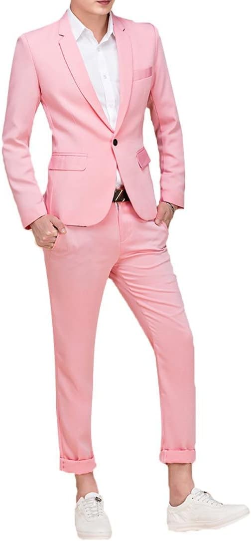Men's Suit Single-Breasted One Button Center Vent 2 Pieces Slim Fit Formal Suits