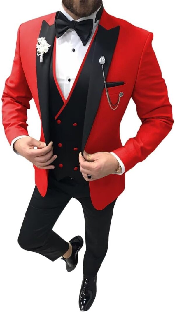 Tuxedo for Men 3 Piece Suit Slim Fit Tuxedo Suit Set Wedding Prom Suits Mens Fashion Formal Suits with Tie