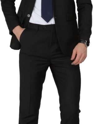 Men's Suits Slim Fit 2 Piece Two Button Blazer Wedding Prom Tuxedo Single Breasted Jacket Pants Set