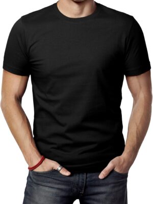Mens Casual Slim Fit Short  T-Shirts Soft Lightweight V-Neck/Crew-Neck Size XS to 3XL
