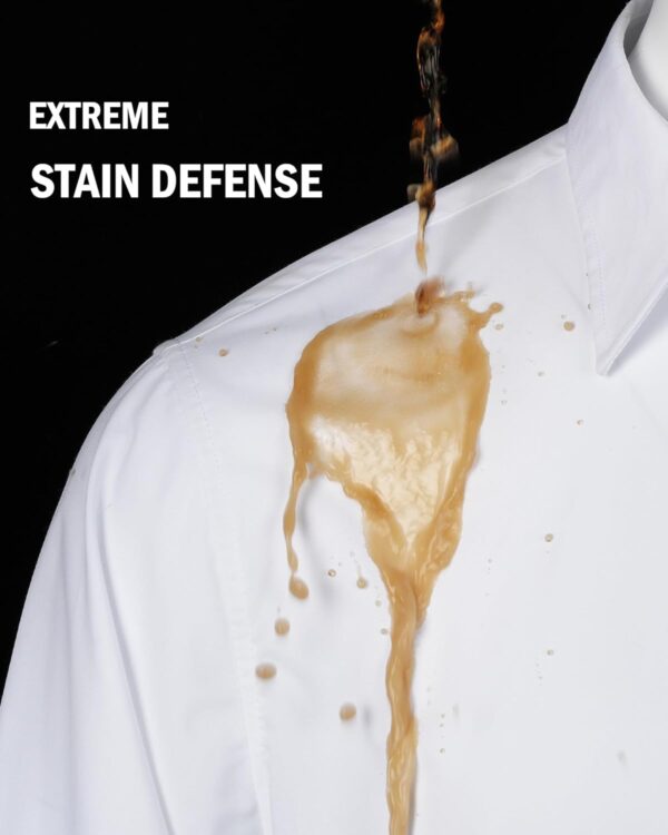 Men's Short  Dress Shirts Stretch Stain Shield Casual Button Down Shirts Solid Formal Shirt