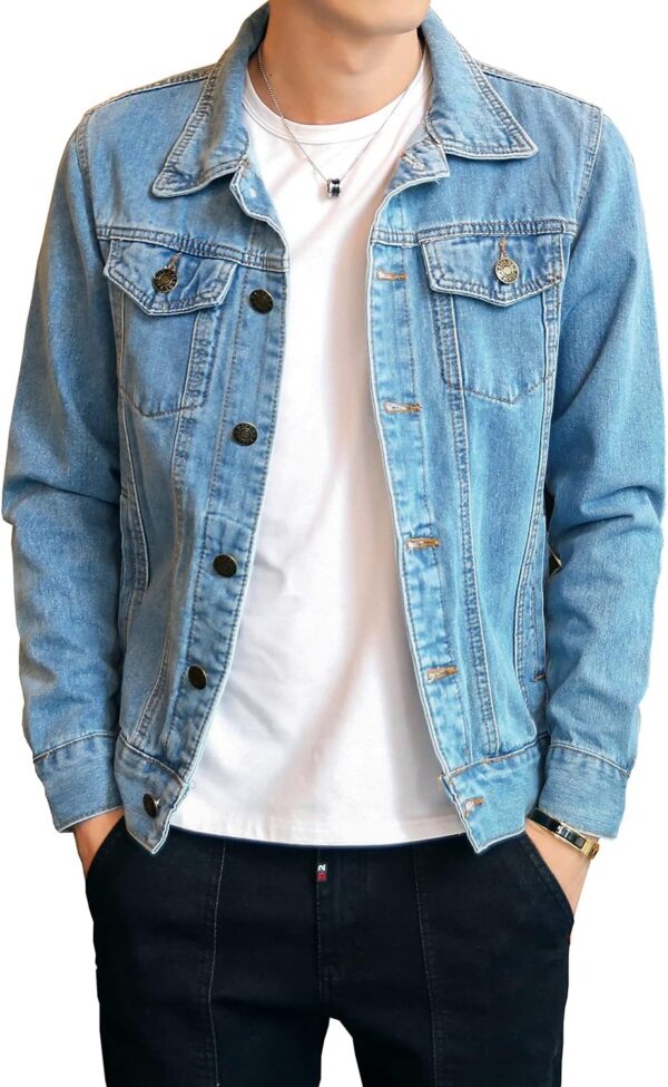 Men's Denim Jacket Slim Fit Trucker Coat