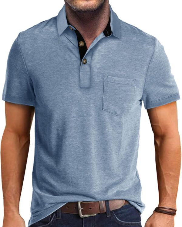 Men's Fashion Casual  Shirts Cotton Slim Fit Button Short  Basic Golf Work Tops