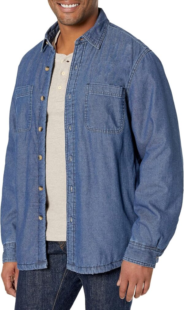 Men's Long  Sherpa Lined Shirt Jacket